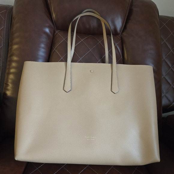 Kate Spade Beige Leather Tote - Picture 2 of 4